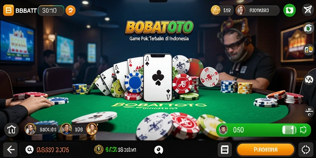 Tampilan gameplay menarik dari BOBATOTO yang menunjukkan aksi poker seru.