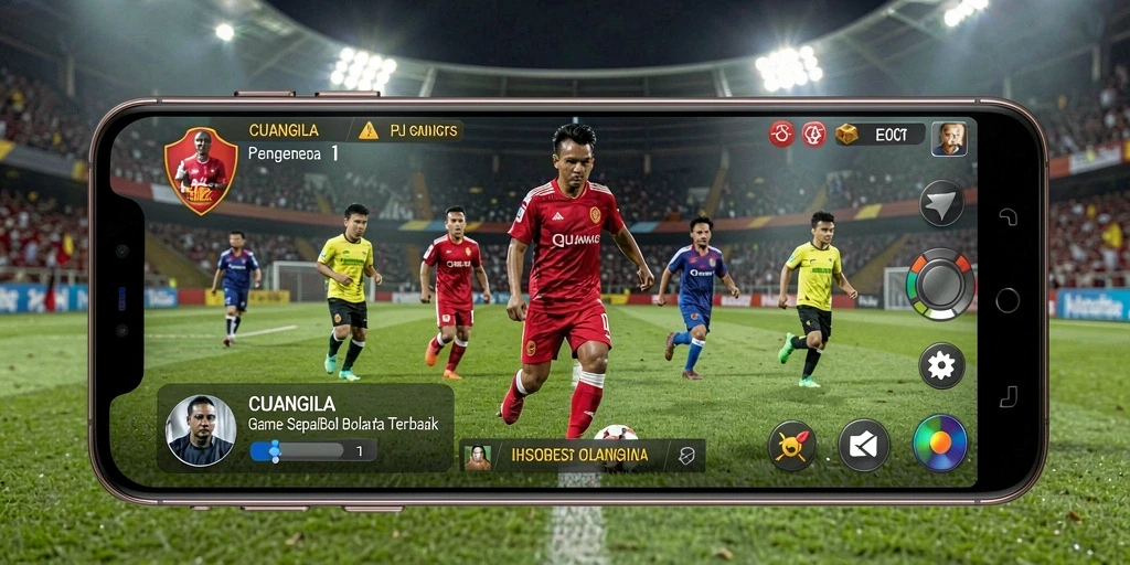 Tampilan gameplay realistis dalam CUANGILA saat pertandingan sepak bola.