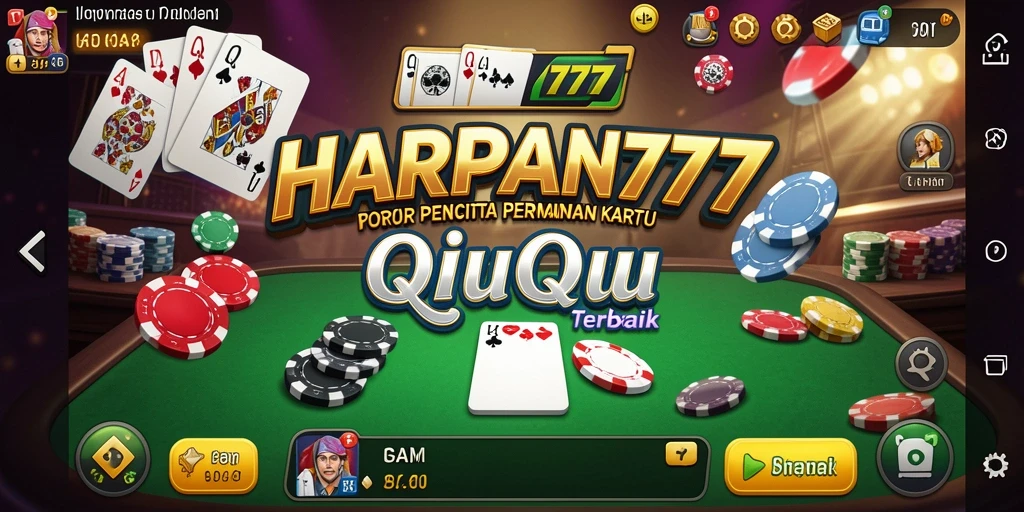 Screenshot utama HARAPAN777 menampilkan aksi seru gameplay QiuQiu.