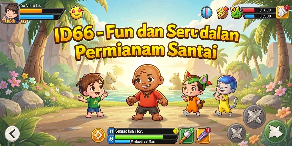 Screenshot gameplay <strong>ID66</strong> menunjukkan tantangan seru dan warna-warna cerah.
