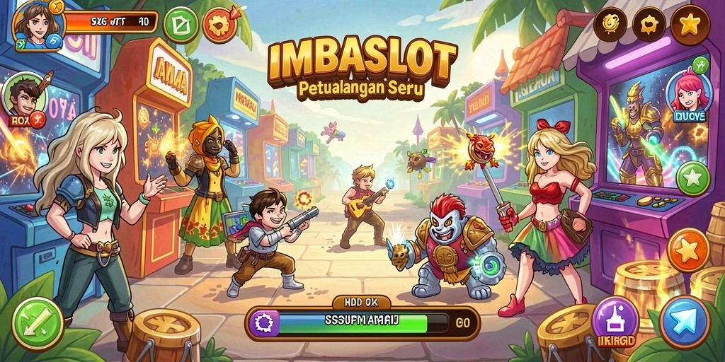 Tampilan gameplay seru dalam IMBASLOT yang penuh warna.