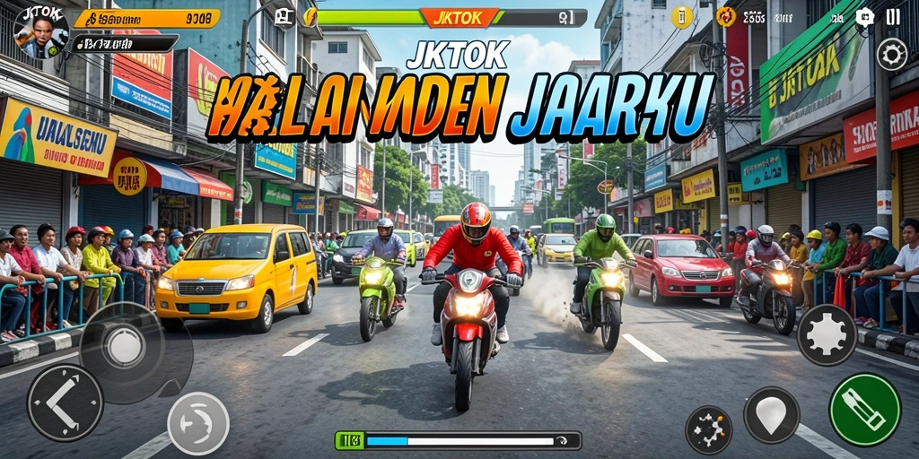 Gameplay seru saat balapan di jalanan Jakarta dengan mobil yang telah dimodifikasi.