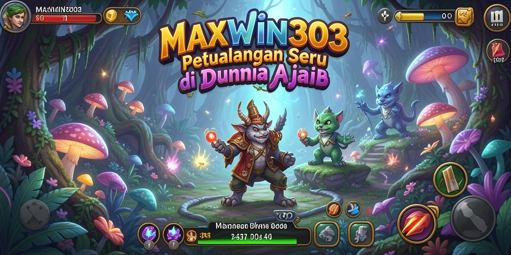 Tangkapan layar menunjukkan aksi seru dalam dunia petualangan MAXWIN303.