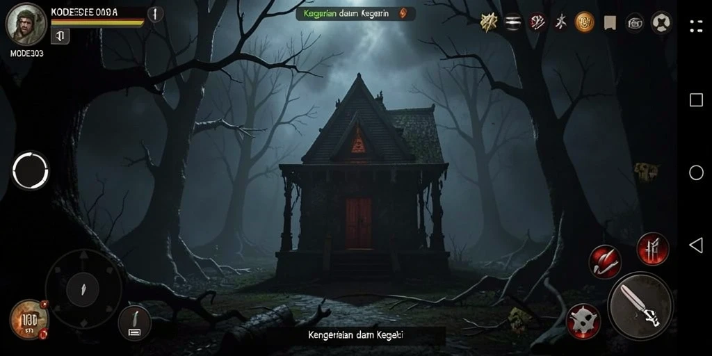 Screenshot gameplay MODE303 dengan suasana Horror yang menegangkan.