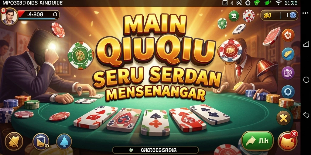 Screenshot menunjukkan sesi permainan QiuQiu yang penuh aksi.