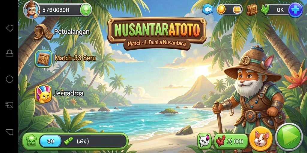 Gameplay seru NUSANTARATOTO dengan elemen Match-3 yang menarik.