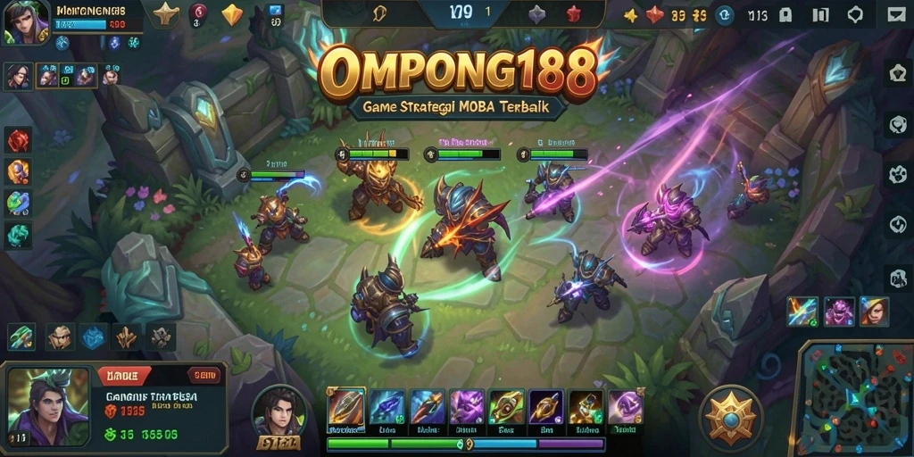 Gameplay menarik OMPONG188 dengan aksi MOBA seru.