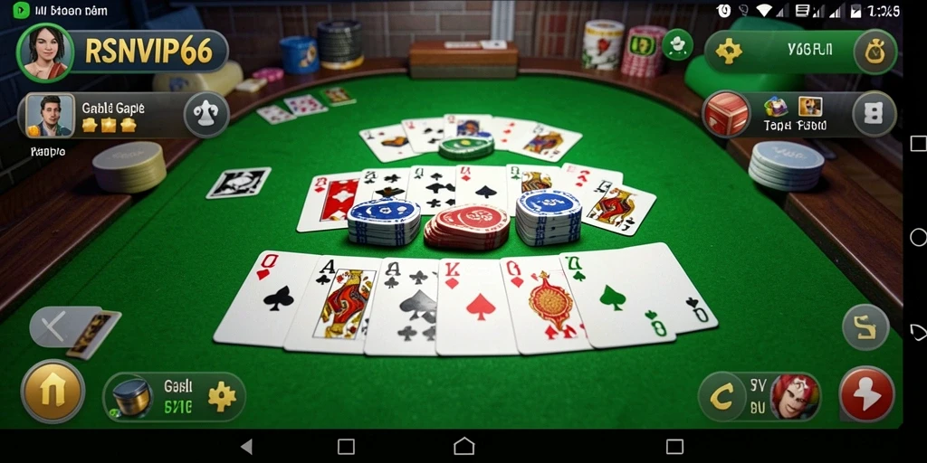 Screenshot gameplay RSNVIP6 menampilkan serunya permainan Gaple bersama teman.