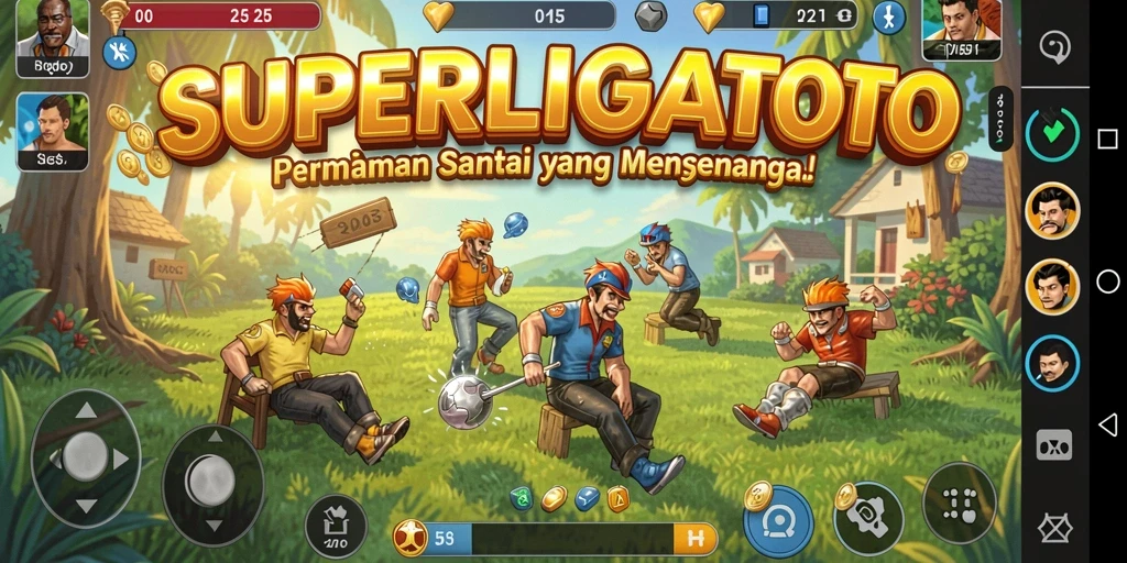 Screenshot SUPERLIGATOTO menunjukkan momen seru dalam gameplay santai.