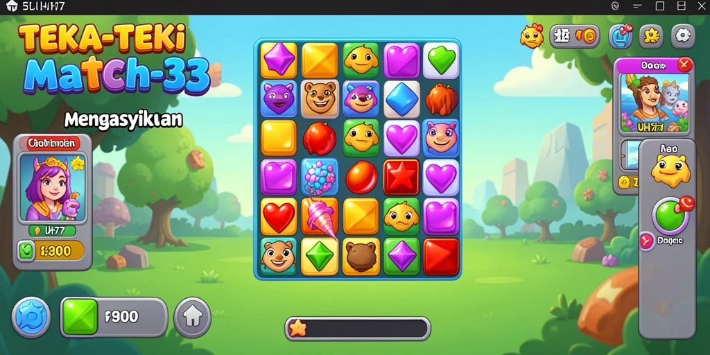Tampilan gameplay UH77 yang penuh warna dan menantang.
